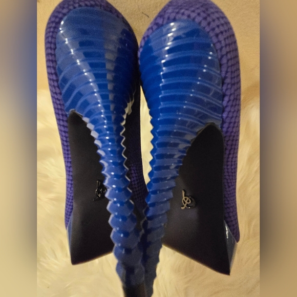 Rachel Rachel Roy Women's Purple & Blue Textured Heels Shoes size 9 1/2 M - Picture 16 of 16